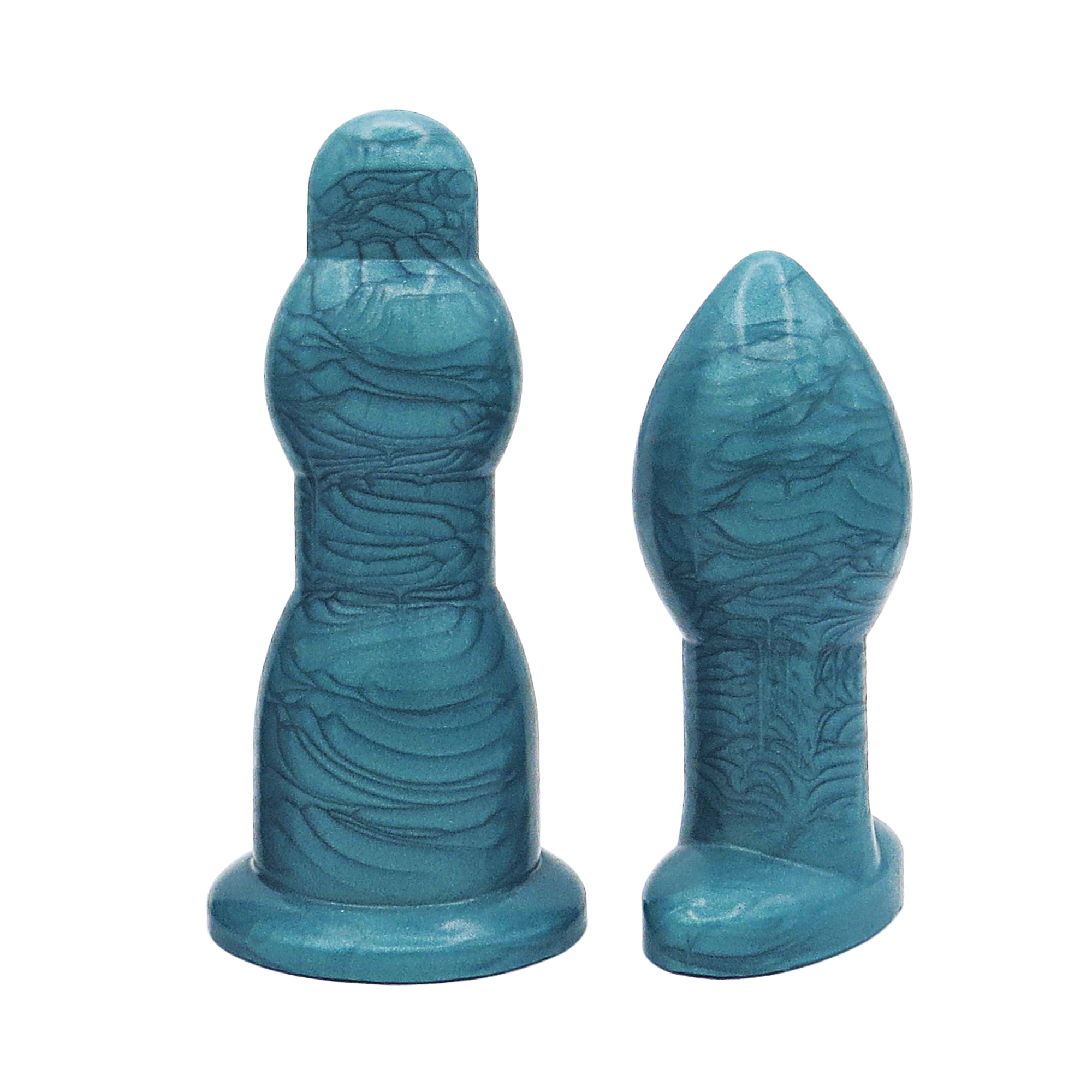 Image of a size 6 aqua anal dilation wand and butt plug