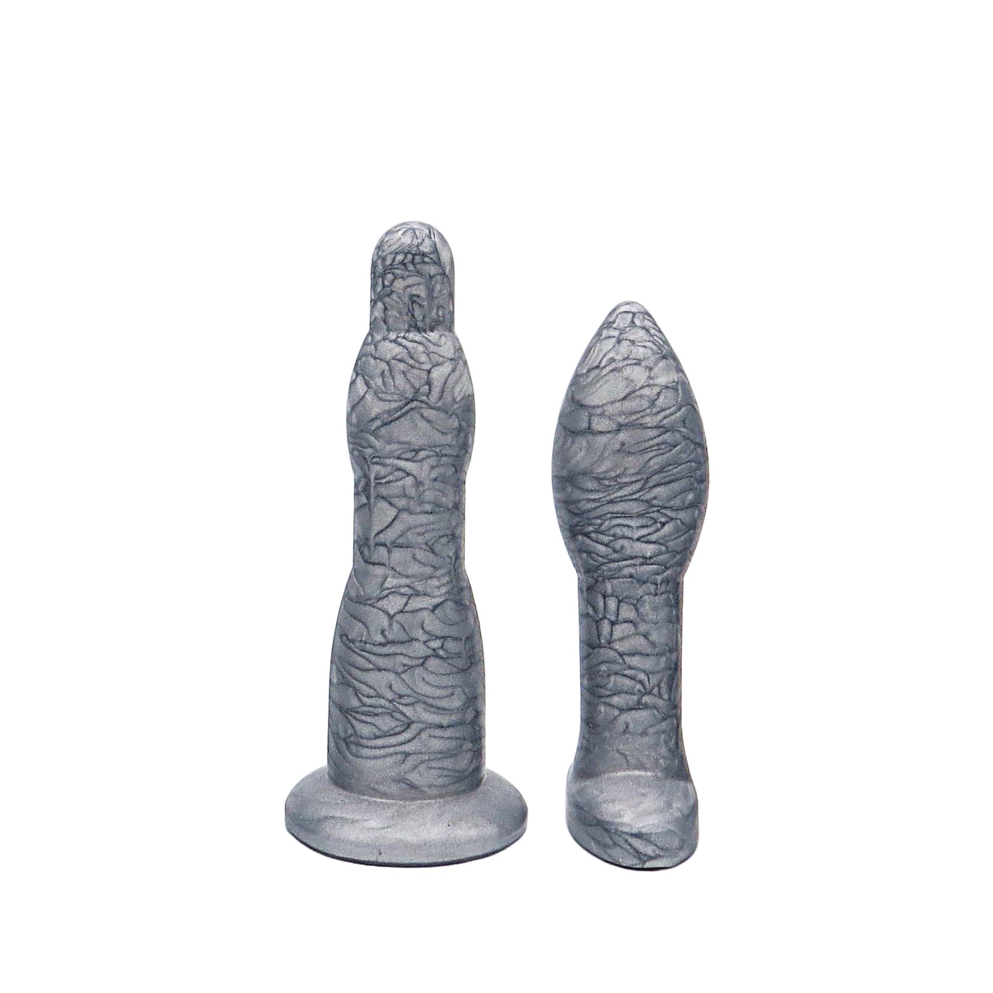 Image of size 2 silver anal dilation wand and butt plug