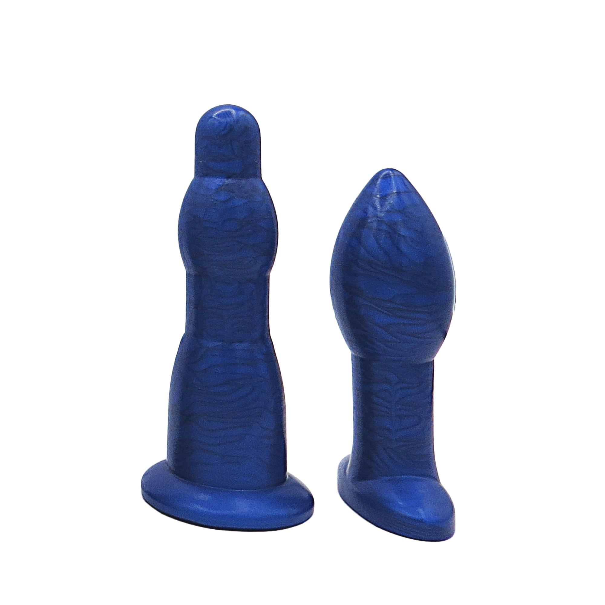 Image of size 3 blue anal dilation wand and butt plug