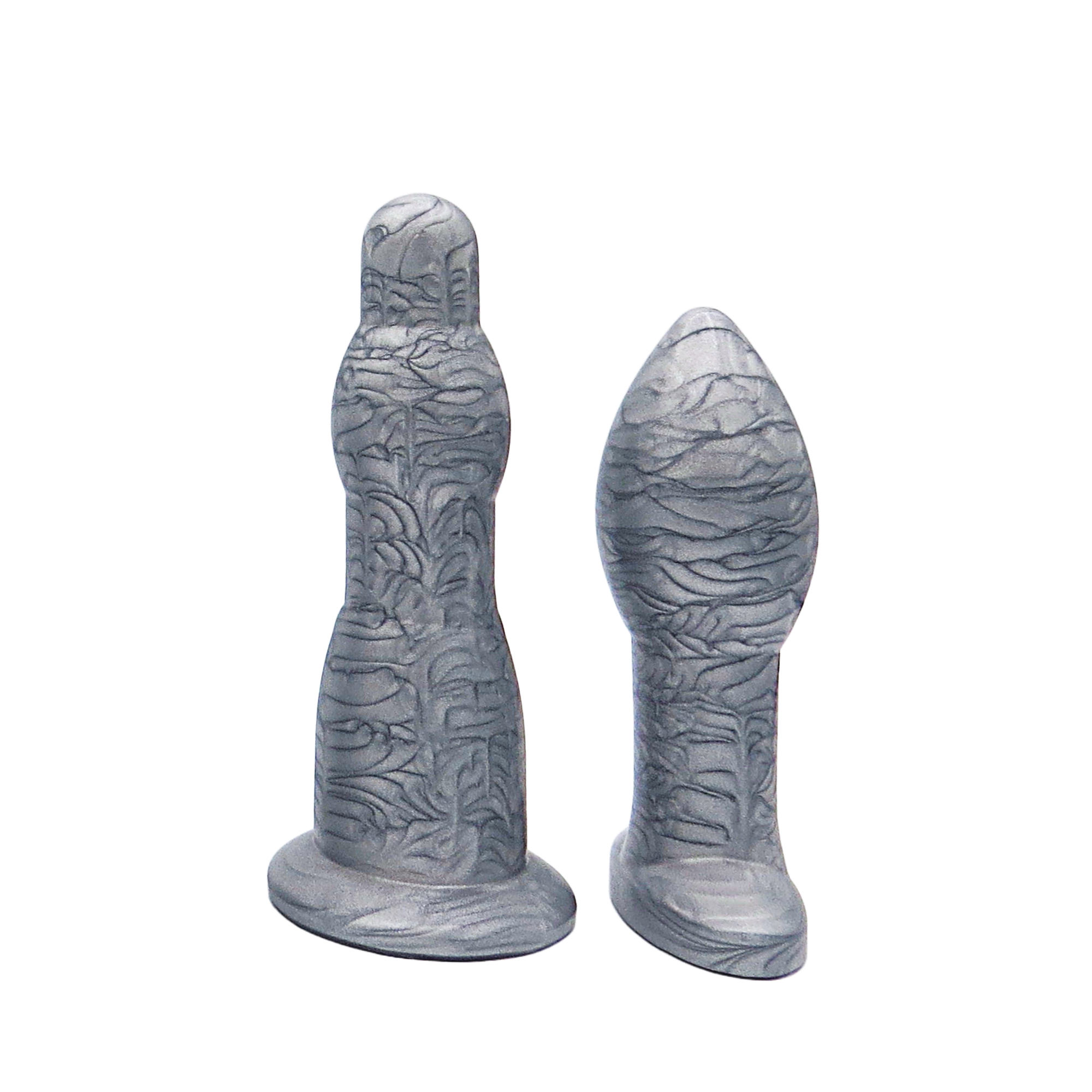 Image of size 3 silver anal dilation wand and butt plug