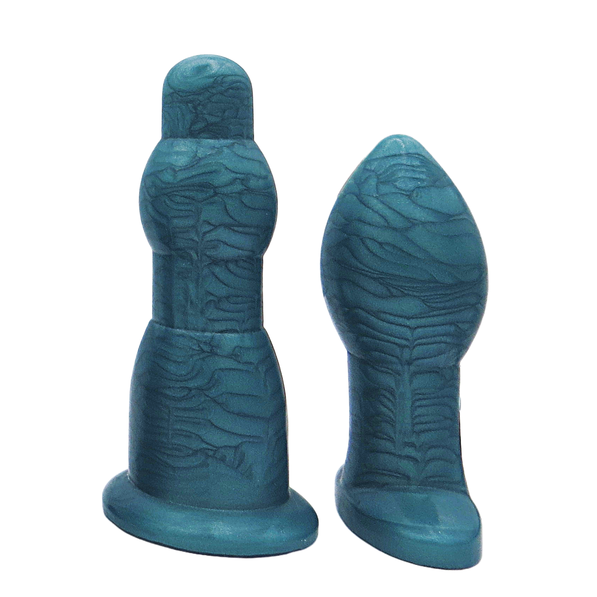 Image of size 5 aqua anal dilation wand and butt plug