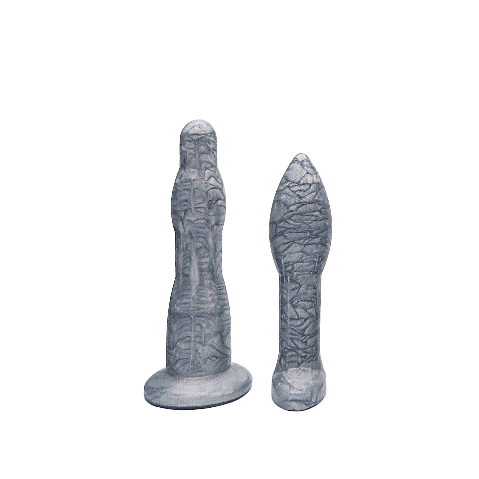 Image of size 1 silver anal dilation wand and butt plug