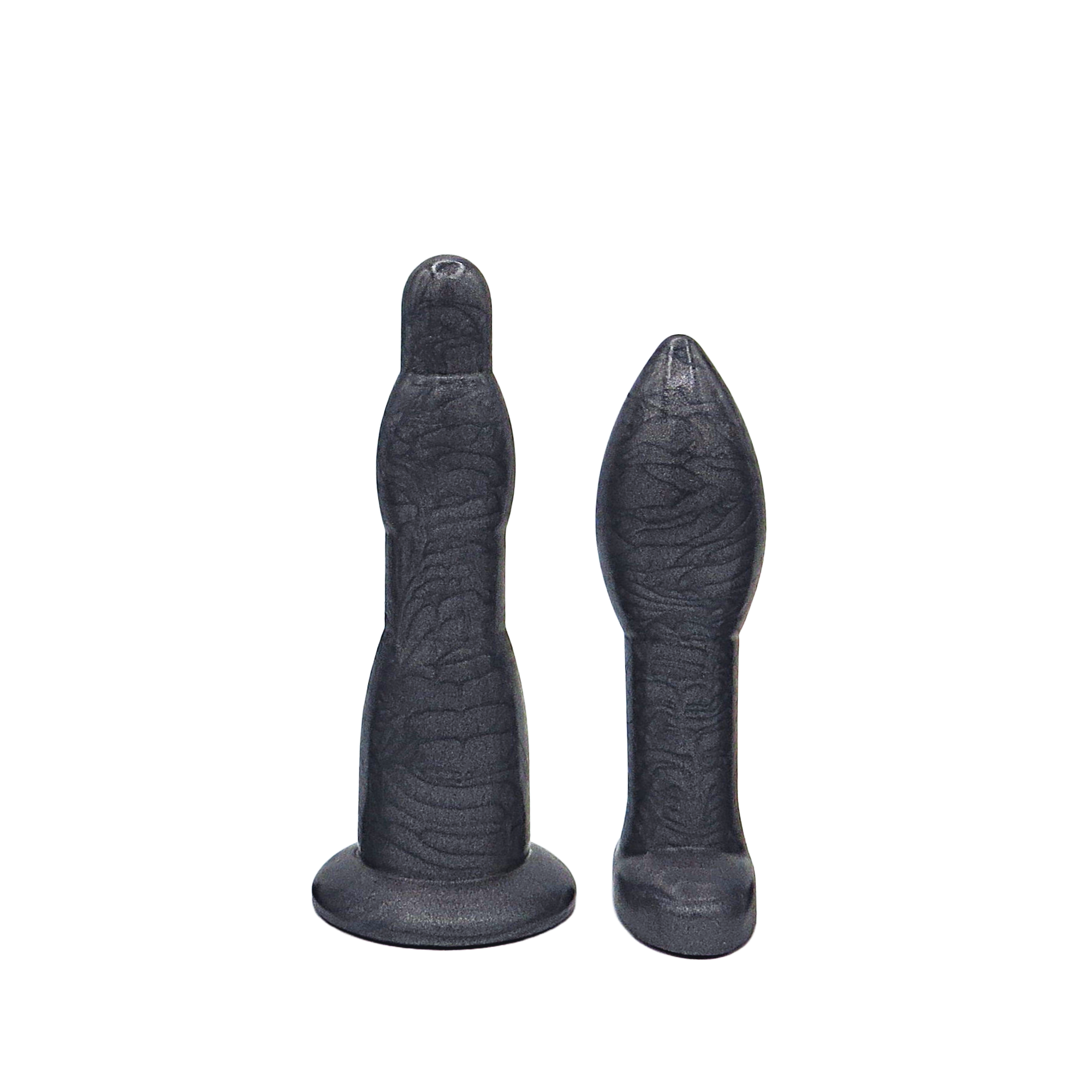 Image of size 2 black anal dilation wand and butt plug