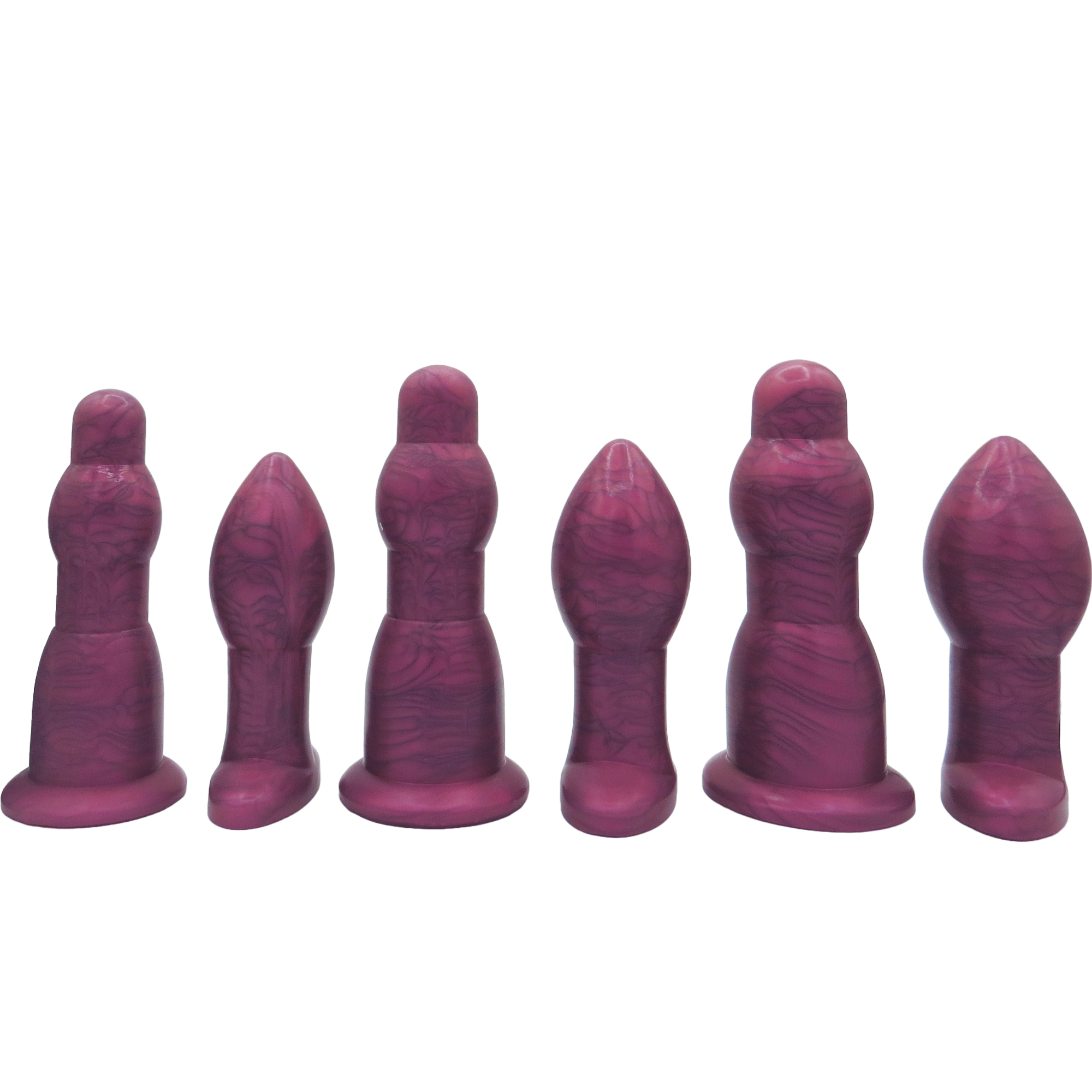 Image of Jumbo anal training set in rose; 3 dilation wands and 3 butt plugs
