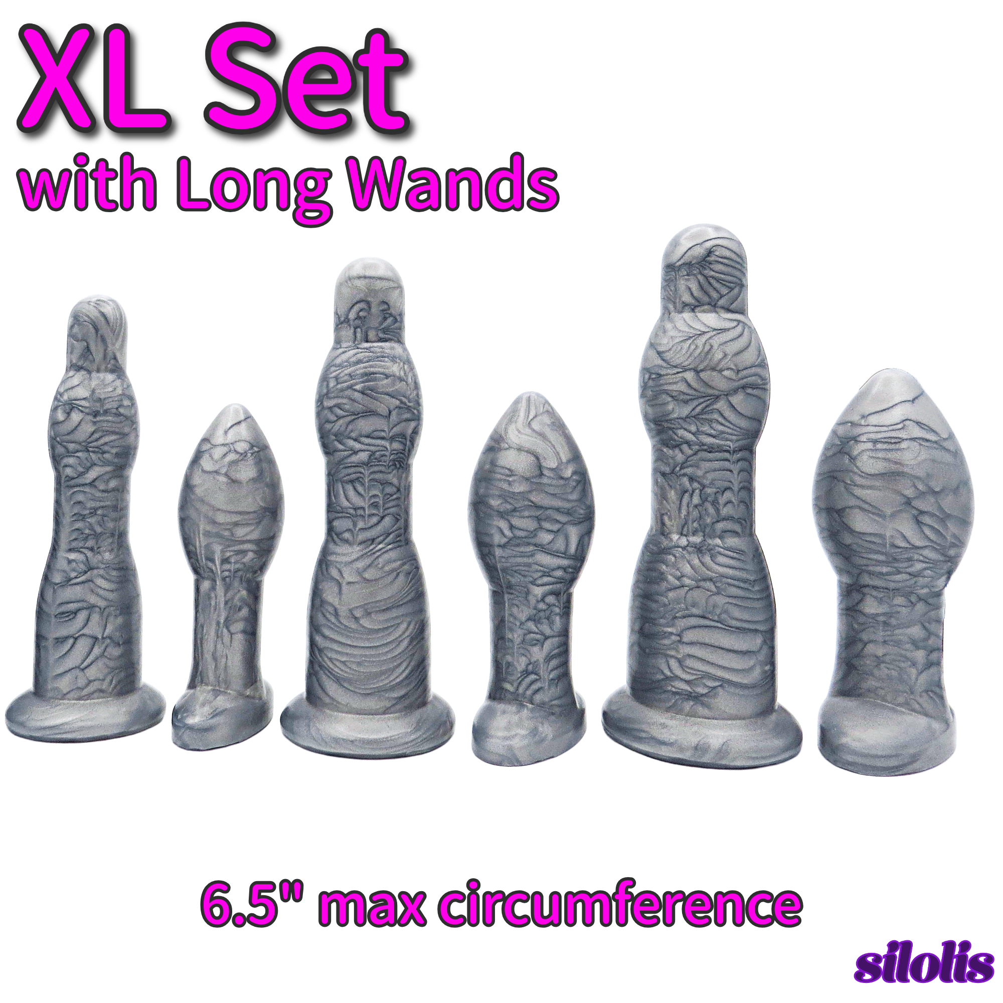 Image of silver extra large long anal training set