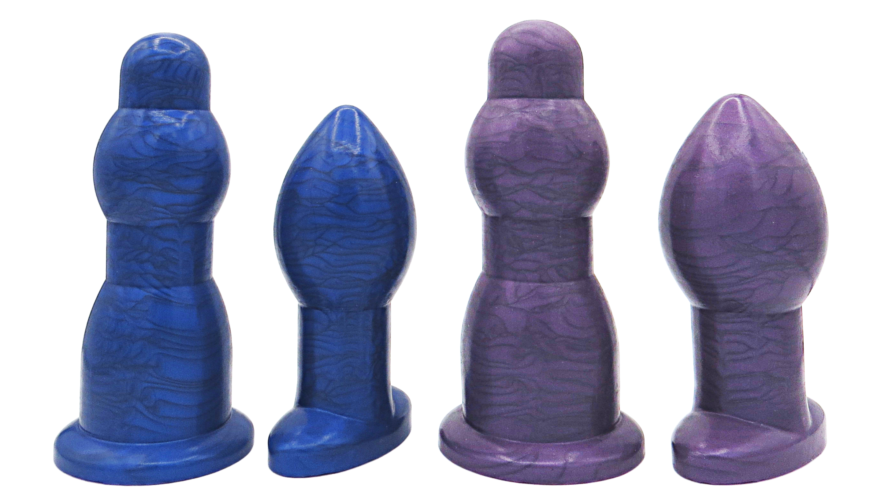 image of blue size 6 wand and plug and purple size 7 wand and plug