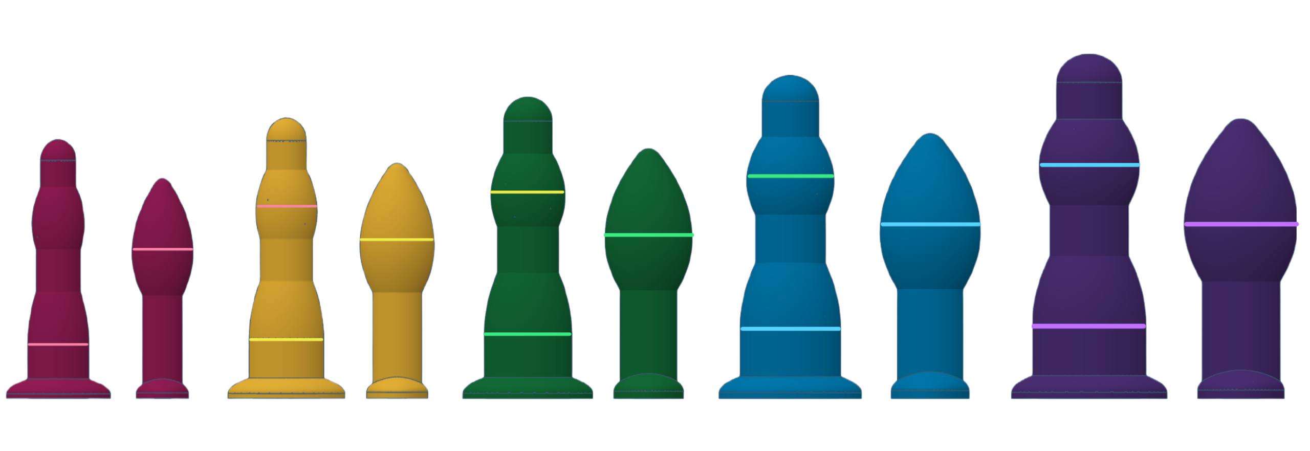 Colorful Anal Training set with lines