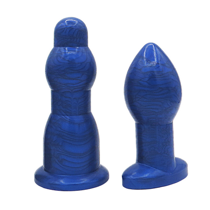 Image of a size 7 blue anal dilation wand and butt plug