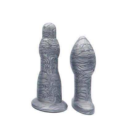 Image of size 3 silver anal dilation wand and butt plug