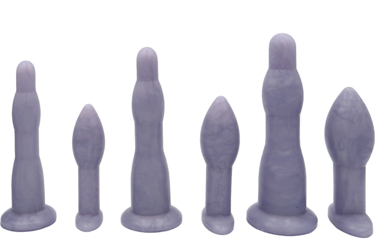 Medium Butt Plug Set Anal Training Purple long
