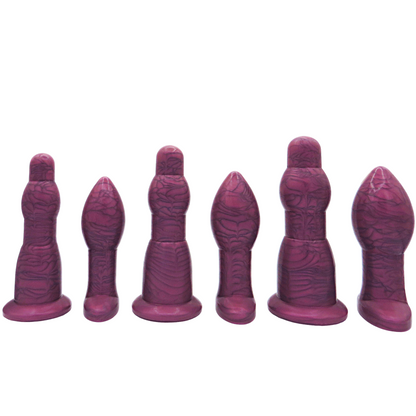 Image of an extra large rose anal training set with 3 anal dilation wands and 3 butt plugs in increasing sizes