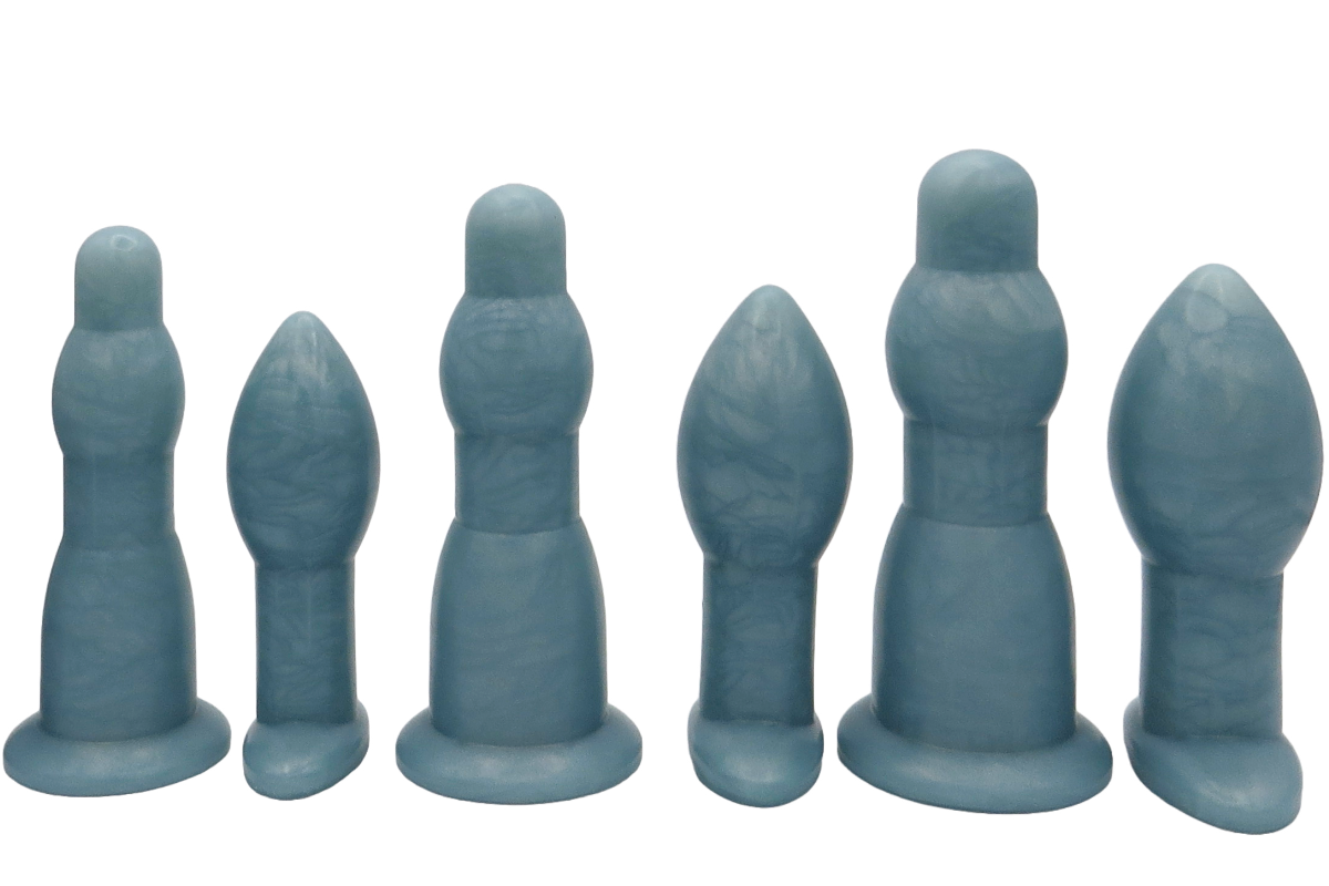 Extra Large Butt Plugs and Anal Dilation Wands Set Green